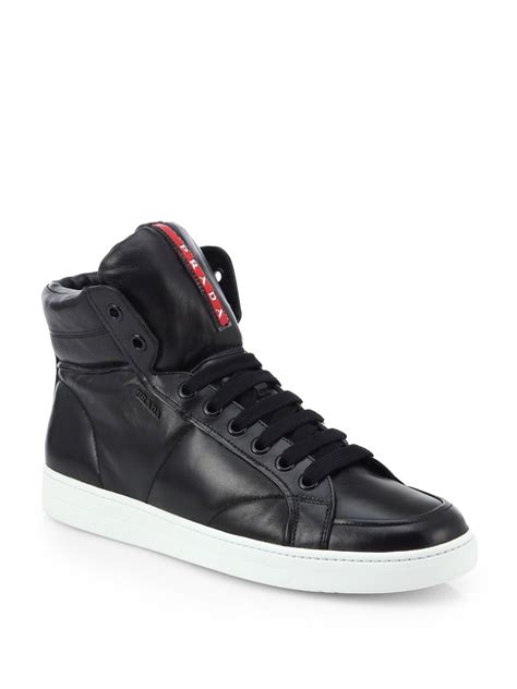 prada trainers high top|prada high top designer sneakers.